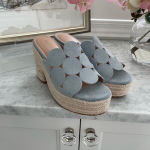 NYDJ Blue Espadrille Slip-On Shoes with Jute Soles